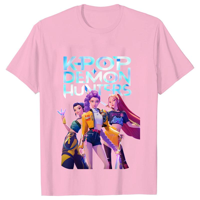 

Жіночі футболки Kpop Мисливці на демонів з принтом Топ з коротким рукавом Футболка M