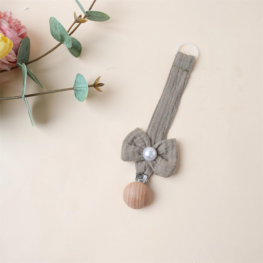 

1 шт. Милая цепочка-клипса для пустышки для новорожденной девочки, Сладкий бантик принцессы, Ткань, Дерево, Игрушки против потери, Цепочка для пустышки