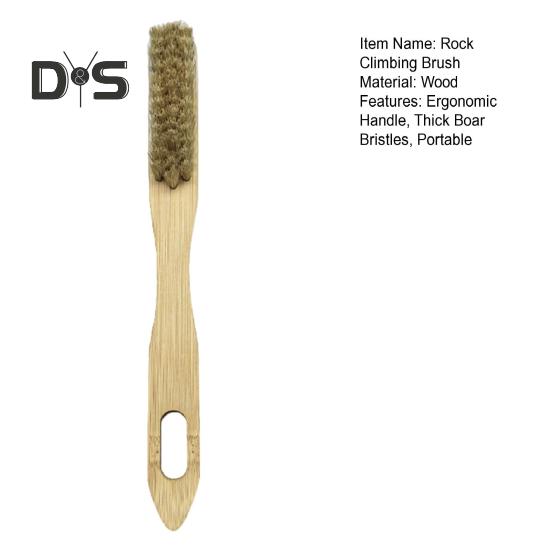 Kletterbürste aus Holz, ergonomischer Griff, dicke Wildschweinborsten, tragbares Reinigungswerkzeug für die Kletter- und Boulderbürste im Innen- und Außenbereich