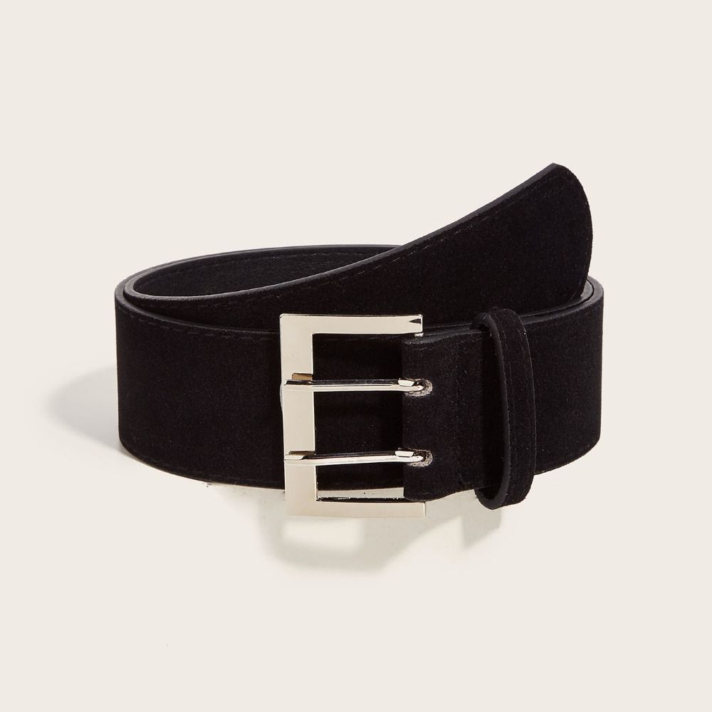 Trendy Suede Leather Wide Belt Maillard Styles Business Waist Strap Pin Buckle Waistband  Gifts
