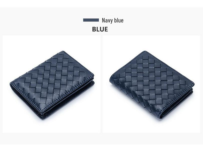 Unisex Woven Lambskin Business Card Holder: Genuine Leather, Large Capacity