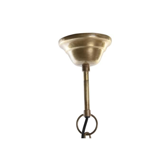 Suspension - Non spécifié - 25W - Doré - Métal et Bois - 39x39x34 cm