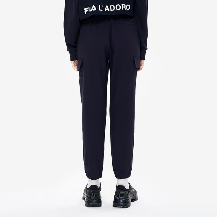 Fila Solid Color Loose Fit Tapered Woven Casual Pants Women Bottoms Legendary-Blue F11W238803F-NV