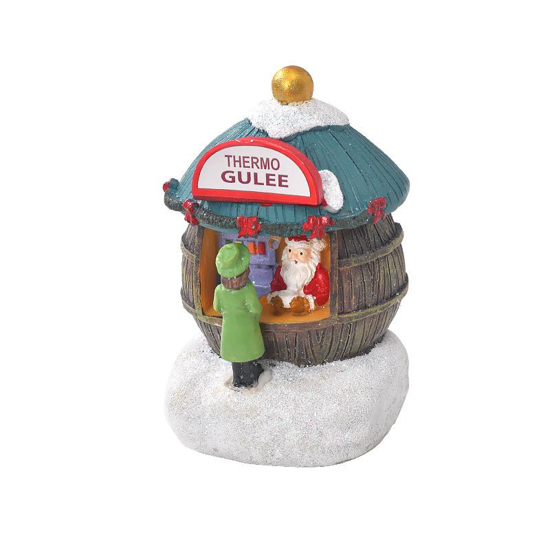 Christmas Train Ornament Glowing Snow House Desk Accessorie Christmas Decorations 2025 Navidad New Year Gifts Home Decor