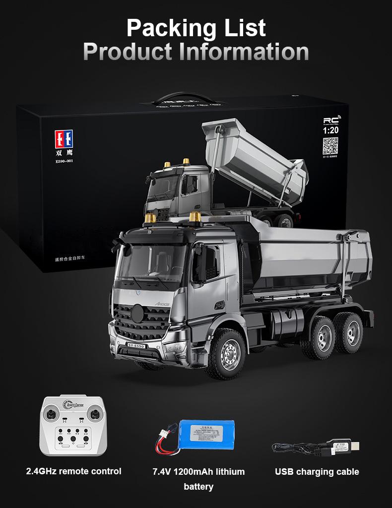 

Double E 1/20 E590 Сплав RC Вантажівка гусеничний 2.4G Пульт Дистанційного Керування Модель Автомобіля Самоскиди Трактори Іграшка хлопчики Дитячий подарунок