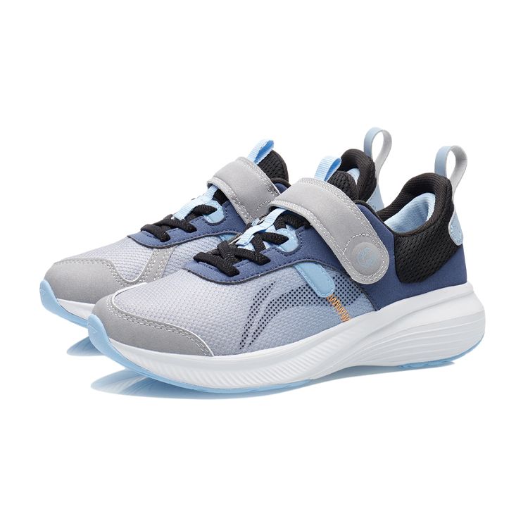 Li Ning Kids Zhi Rou 2.0 Slim Low Top Casual Running Shoes Kids sneaker Gray Blue YKCR120-3