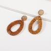 Rattan Wassertropfen Ohrringe für Frauen Holz Handgefertigt Hängeohrring Damen Modeschmuck Kolczyki