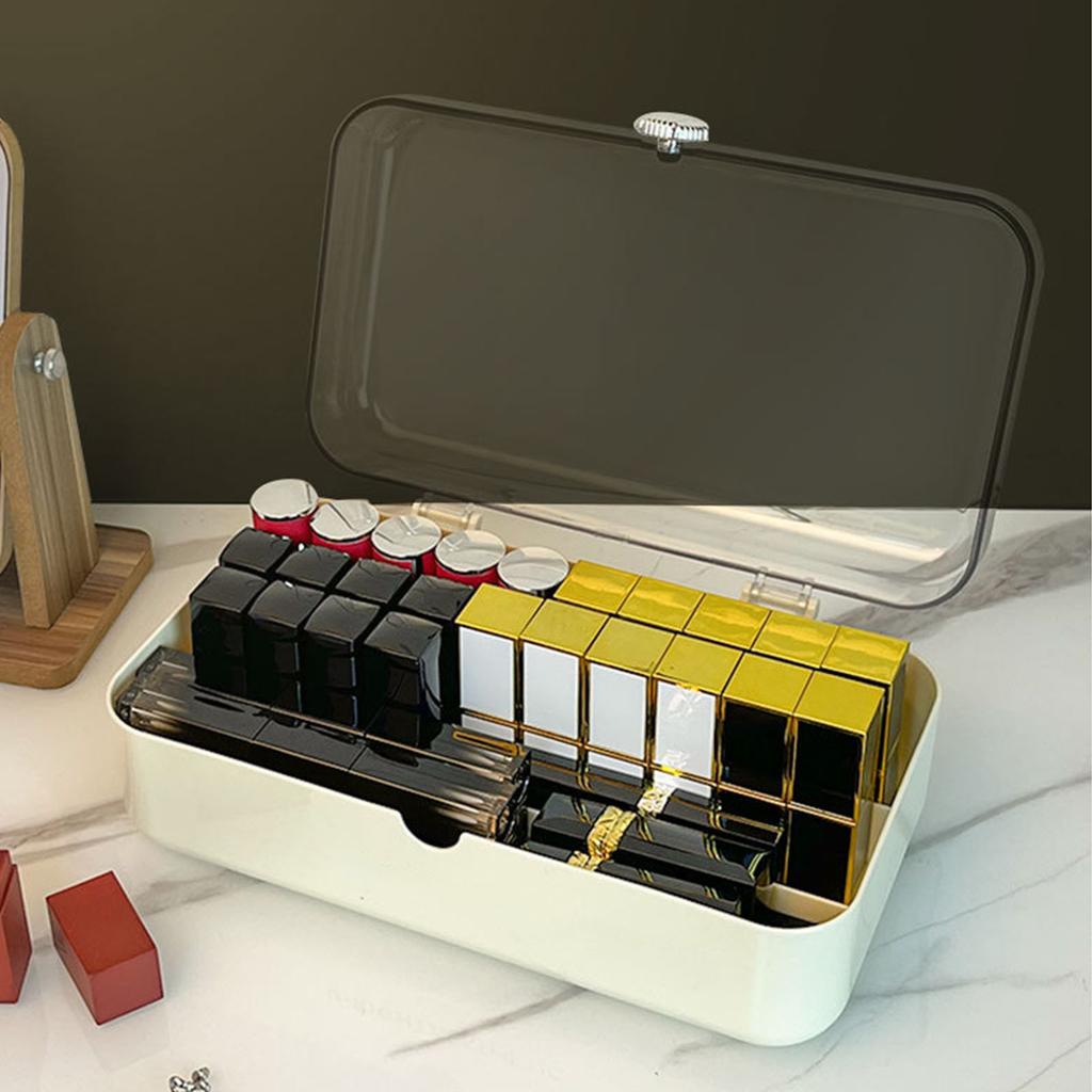Cosmetic Storage Box with Clear Lid Dustproof Cosmetic Storage Jewelry Display Boxes for Bedroom