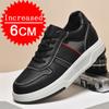 Fashion Casual Mesh Sneakers Summer Genuine Leather+mesh Increase 6CM Heightening Shoes Hollow Out Men Footwear Mesh Breathable Shoes