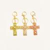 Rhinestone Cross Charm Keychain & Pendant - Vintage Style