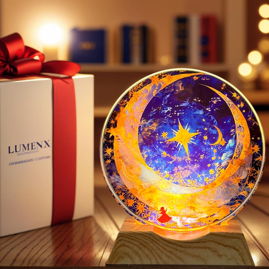 

A moon and star girl round ball night light is suitable for Ramadan, Valentine s Day and other festival decorations, as well as star girl