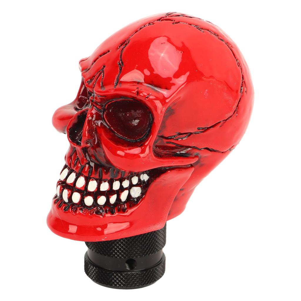 Skull Gear Shift Knob Red Universal Skull Head Resin Shift Lever Handle Shifter Knob Manual Lever Stick for Cars