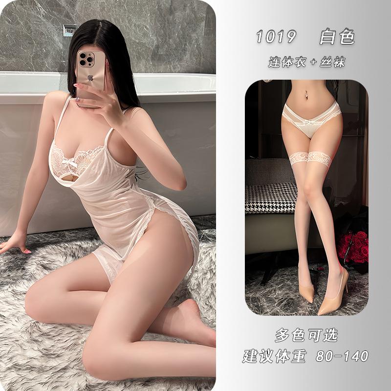 Sexy plus size perspective dating robe sexy sex pajamas pure perspective lace nightdress flirting sex underwear