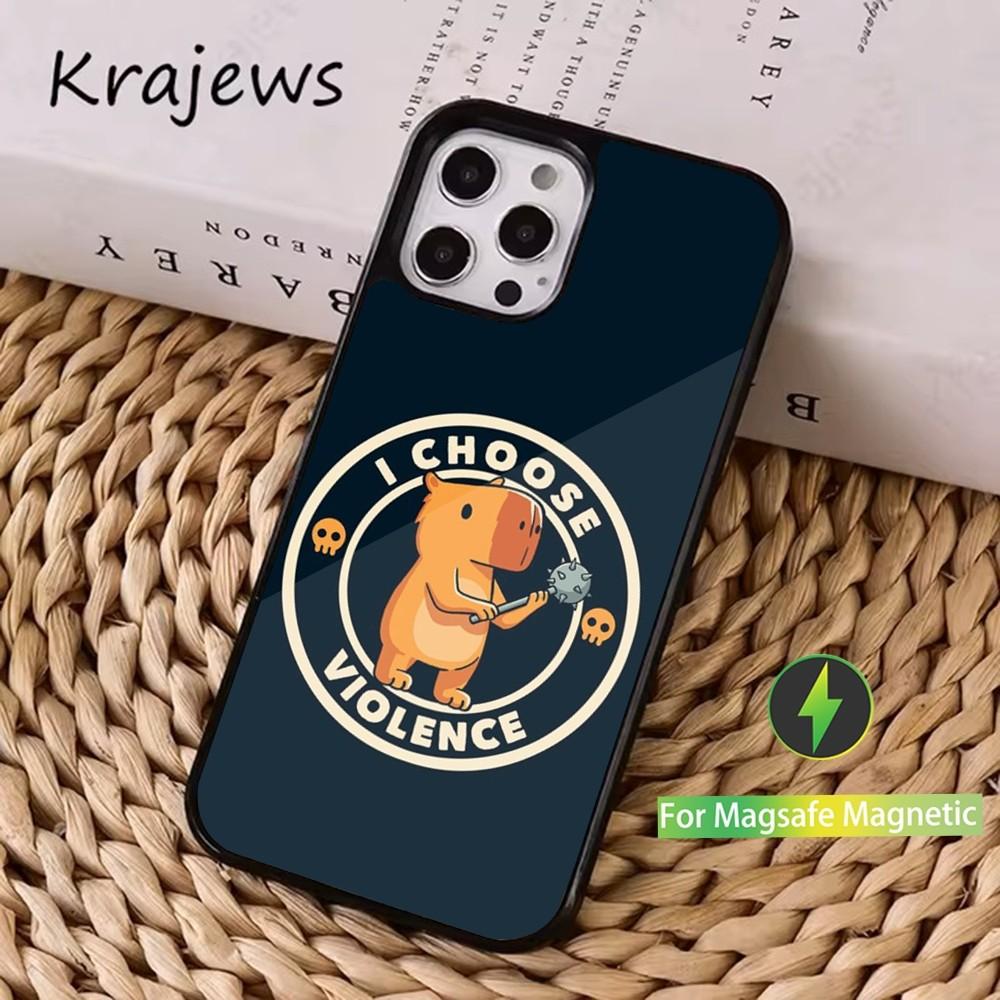 Cute C-Capybara F-Funny Phone Case  For iPhone 16,15,14,13,12,11,Pro,Max,Plus,Mini, Magsafe,Magnetic Wireless Charging Case