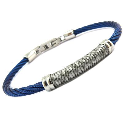 [P6875] - Armband Stahl 'Peaceful' blau silber