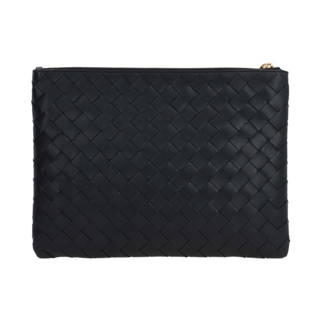 Bottega Veneta Woven Fringe Lambskin Clutch Women clutch Black 749922VCPP38425