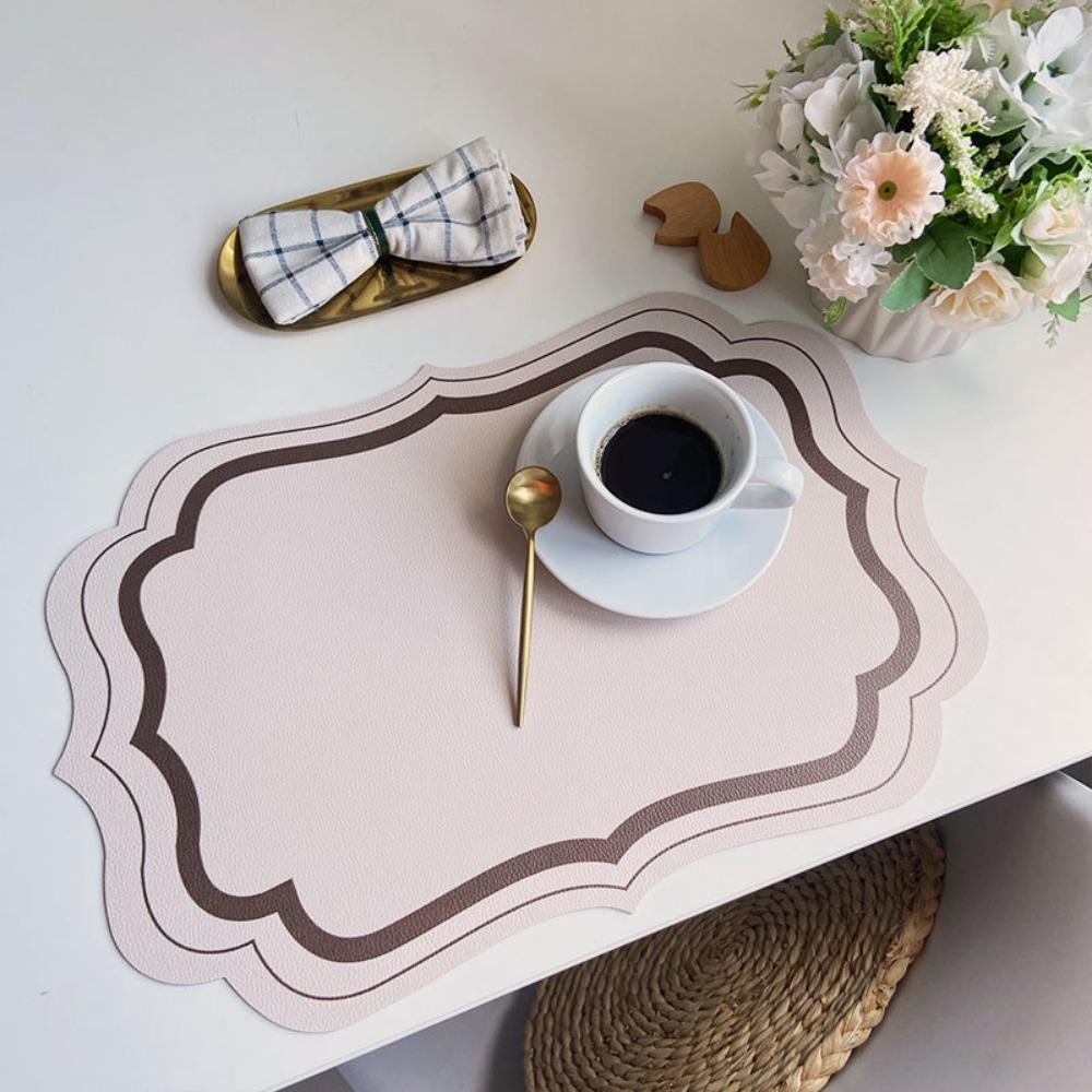 Morandi Color Leather Placemats Leather Material Waterproof Tableware Insulation Pad Scaldingproof Non Slip Insulated Placemats