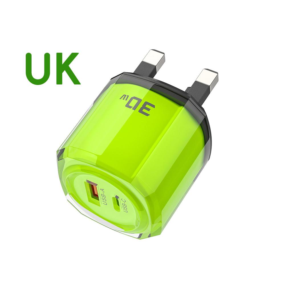 Fonken 2Ports USB+PD Charger Type C Charger Fast Charging for Phone Samsung Mobile Phone UK Plug Wall Charger