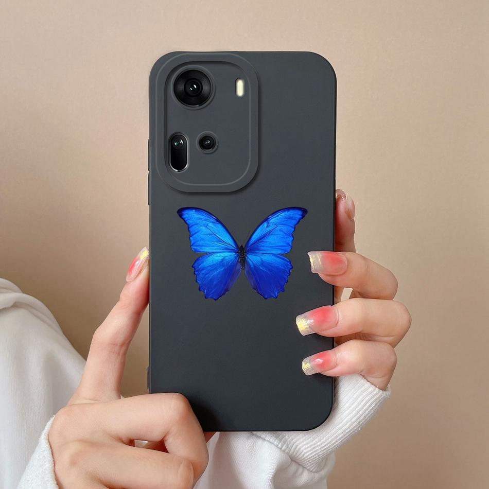 For OPPO Reno 11 Pro 5G Phone Case Butterfly Liquid Silicone Camera Protection Back Cover For OPPO Reno11 Pro Funda Coque Bumper