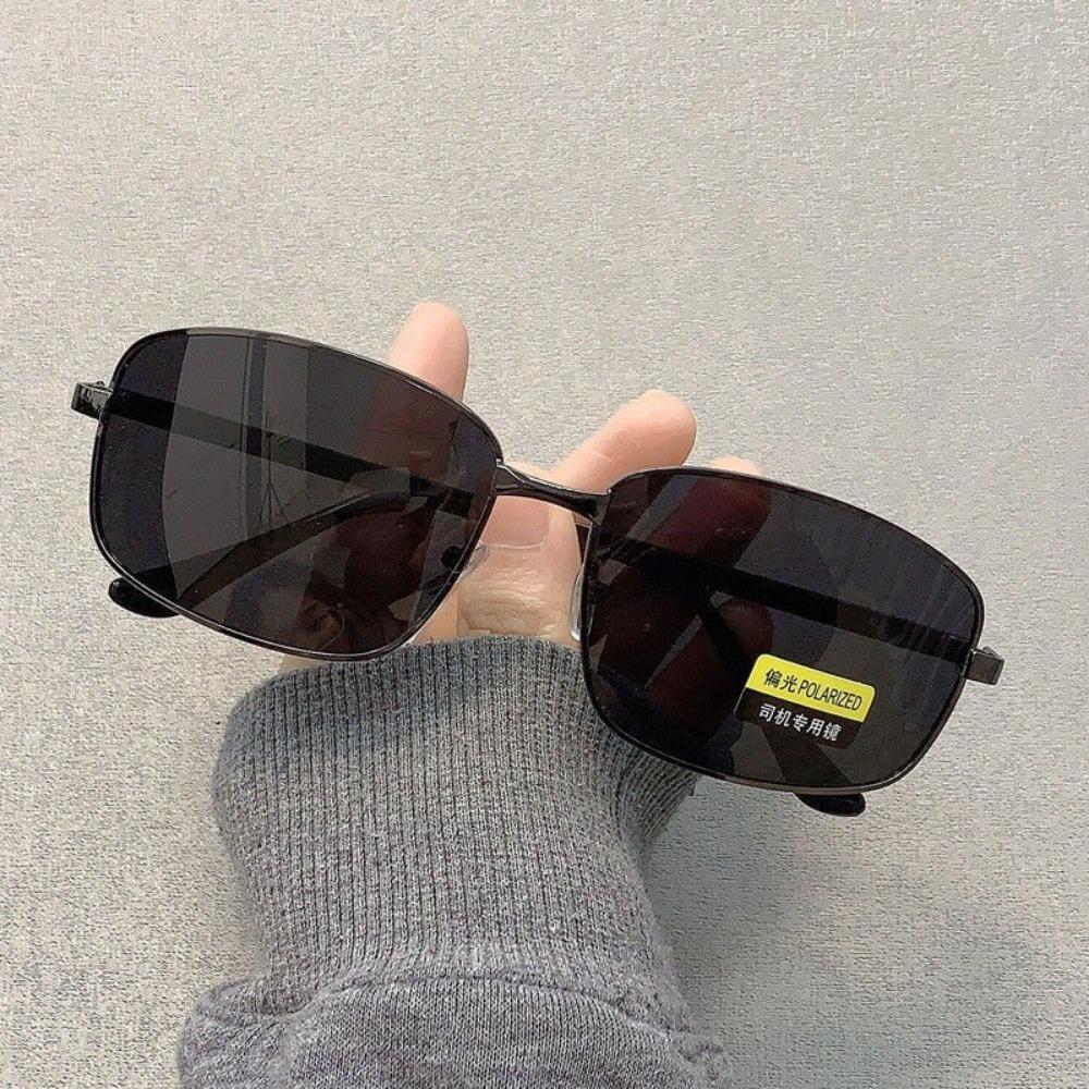 Polarized Folding Sunglasses for Men's Driving Day and Night Dual-purpose Square Driving Color Changing Sunglasses