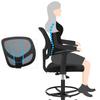 SONGMICS Office Chair Ergonomic Work Stool with Armrests Seat Height 55-75 cm High Work Chair with Adjustable Foot Ring Load Capacity 120 kg Black