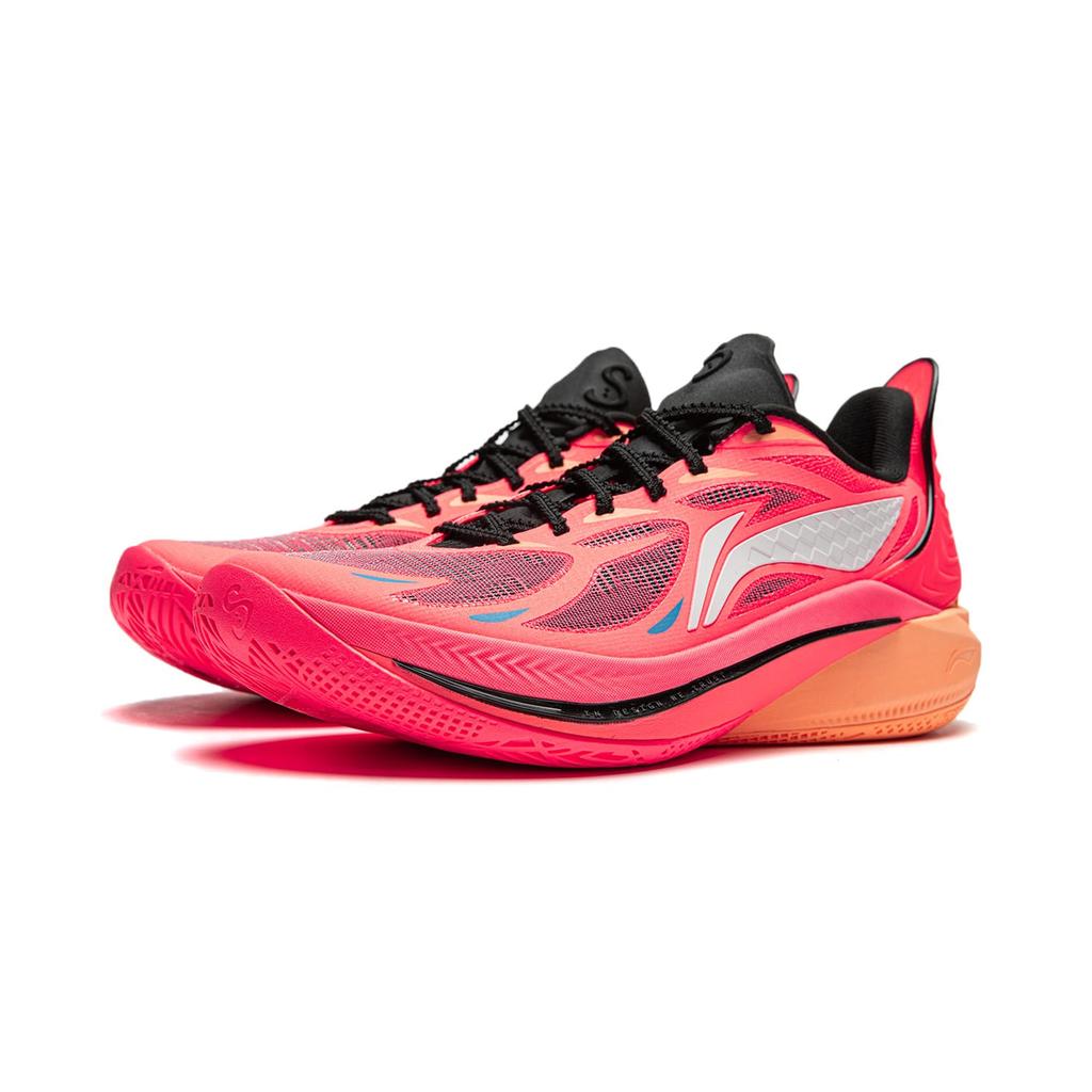 Li Ning Textile, TPU Cushioning Slip Resistant Abrasion Resistant Breathable High top Basketball Shoes Men's Red ABAU019-7