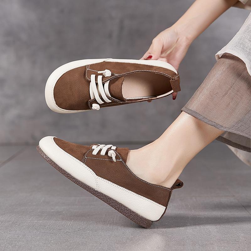 Retro Soft-soled Genuine Leather Training Shoes Women's Spring Sports and Casual Board Shoes Forrest Gump Shoes