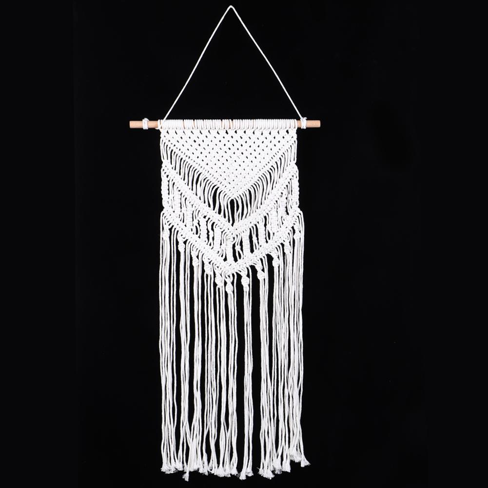 Hanging Woven Tapestry Art Decoration with Tassel for Wedding Bedroom Home Wall Decor