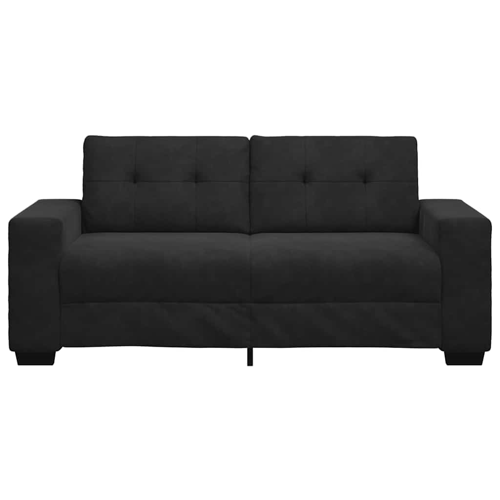 Two Seater Sofa Black 180x77x82 cm Velvet