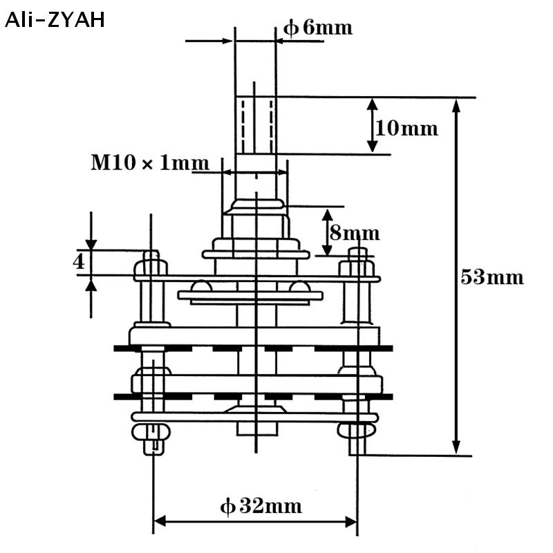 2 Pole 6/7/8/9/10 Position 4 Pole 3/5 Position With Channel Rotary Switch Selector With Cap Channel Selector Rotary Switch