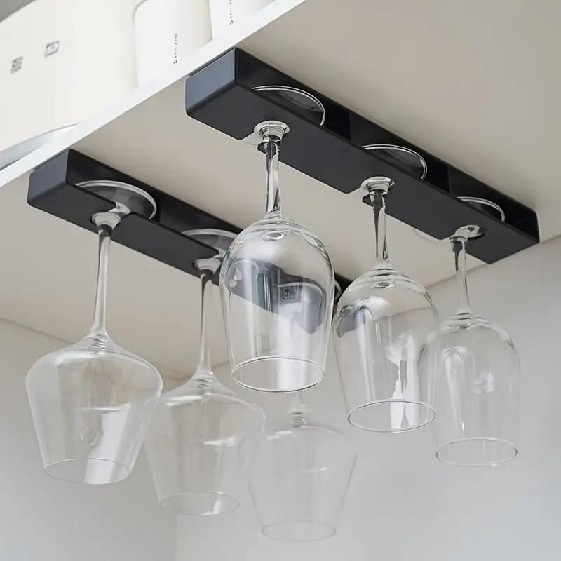Space-Saving Under Cabinet Wine Glass Holder Multifunctional Stemware Rack for Kitchen Bar Storage Kitchen Storage Rack
