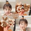 Korean Cartoon Chocolate Elastic Hair Bands Bear Rabbit Hair Ties Rope Girls Gum Smile Flower Scrunchies Kid Ponytail Holder