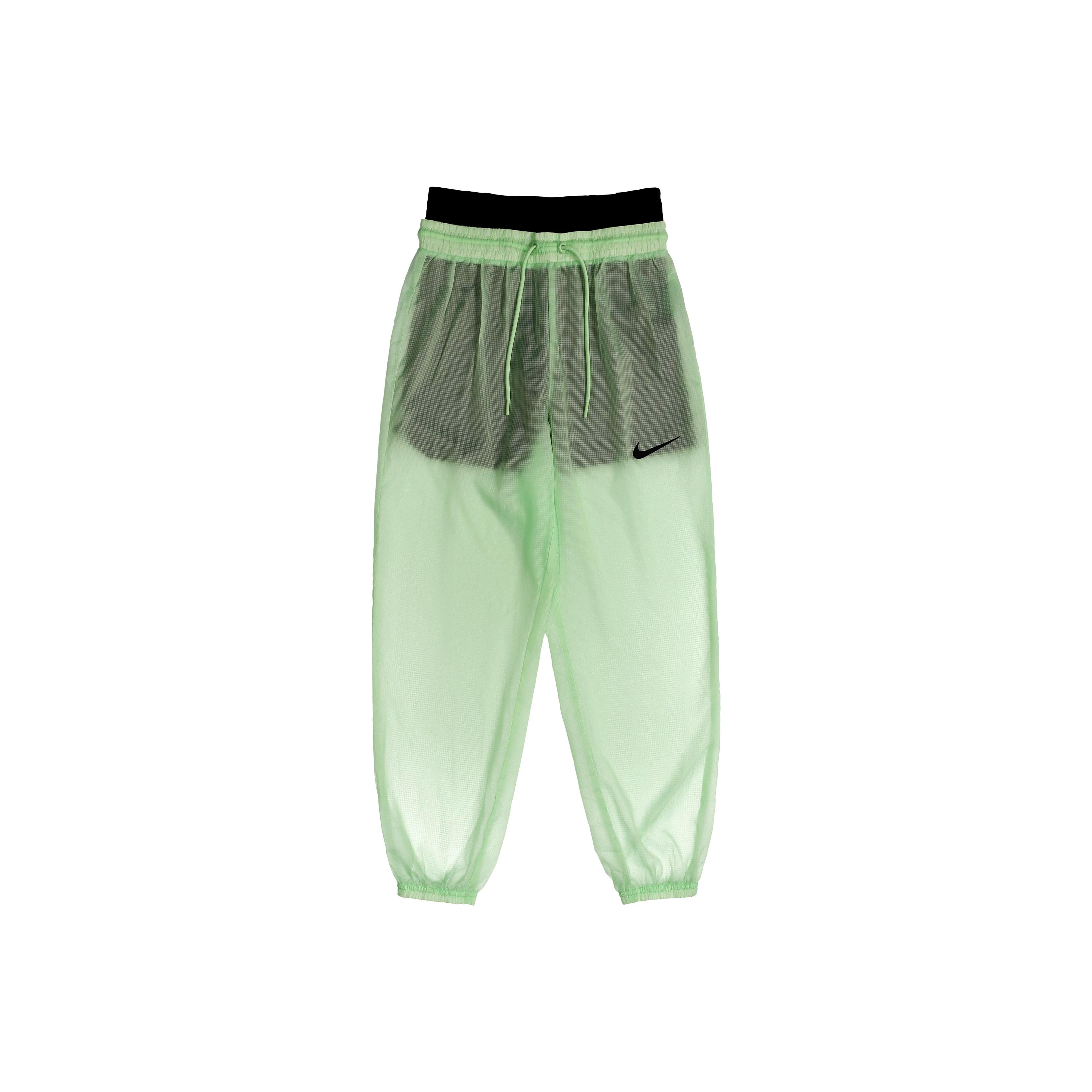 Nike Sportswear Trendy Woven Tapered Jogger Pants Women Light Fluorescent Green Black CJ3007-318 S