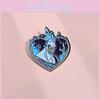 Unique Heart Shaped Cartoon Monster Brooch In Blue Flame Design For Fashion Lovers