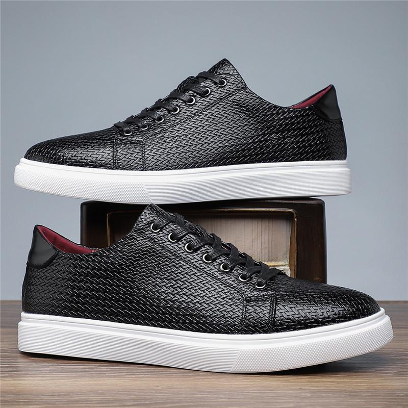 Fashion New Luxury Designer Men's Knit Pattern Lace Up Business Leisure Shoes Male Walking Dress Wedding Footwear Zapatos Hombre