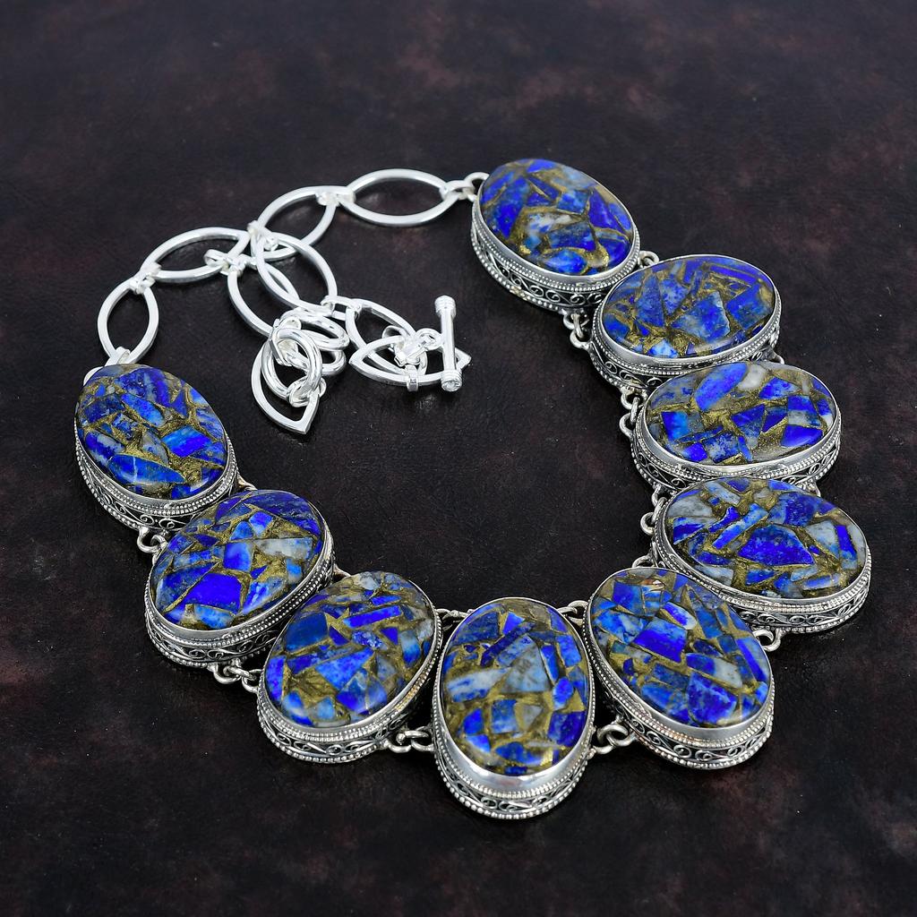 Copper Sodalite Necklace 925 Sterling Silver Necklace Vintage Necklace Gemstone Handmade Jewelry Adjustable Chain Necklace Anniversary Gifts