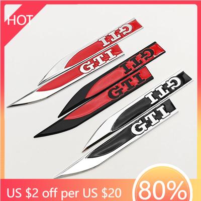 Golf 3 4 MK3 MK4 2026 Hot For VW VOLKSWAGEN 2Pcs Metal Car Sticker Logo GTI Side Fender Bumper Strip Badge Emblem For Volkswagen
