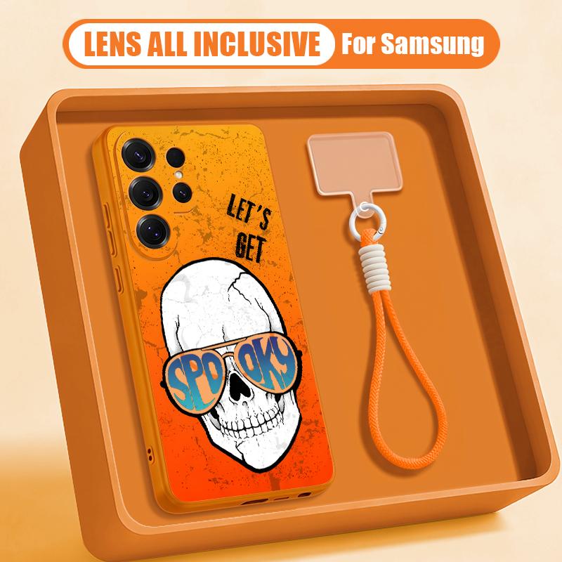 Skull Skeleton Pattern Case For Samsung S26 Ultra S25 FE S24 S24 Plus A57 A37 A17 A56 A36 A16 A55 A35 A15 A54 5G Hybrid Magnetic Matte Cover