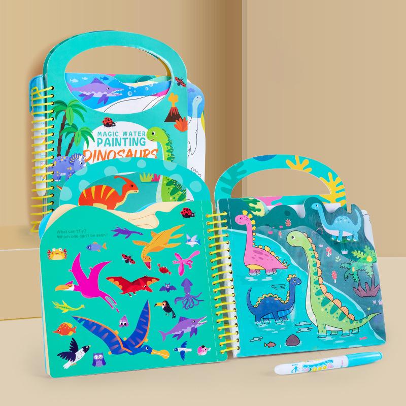 Livre de Dessin à l'Eau Magique pour Enfants Livre de Coloriage Réutilisable DIY Jardin d'Enfants Peinture Graffiti Dessin Jouets Jouets d'Éducation Précoce Cadeau blue
