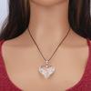 Creative Simple Transparent Heart-shaped Pendant Black Wax Thread Necklace for Women Men Friend Personality Trendy Jewelry Gifts