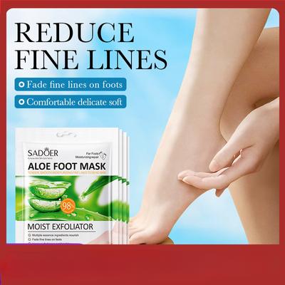 Maschera per i piedi esfoliante nutriente all'aloe vera Maschera per i piedi ringiovanente