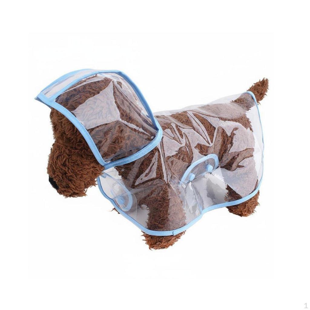 Transparent Dog Raincoat Waterproof Clear Rain Jacket Easy to Wear Pet Cape for Dogs,