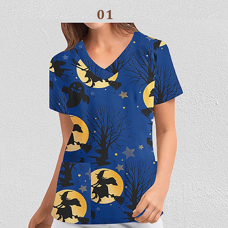 Футболка унисекс больших размеров с короткими рукавами и v-образным вырезом, униформа для медсестер на Хэллоуин, топы, операционная, отель S