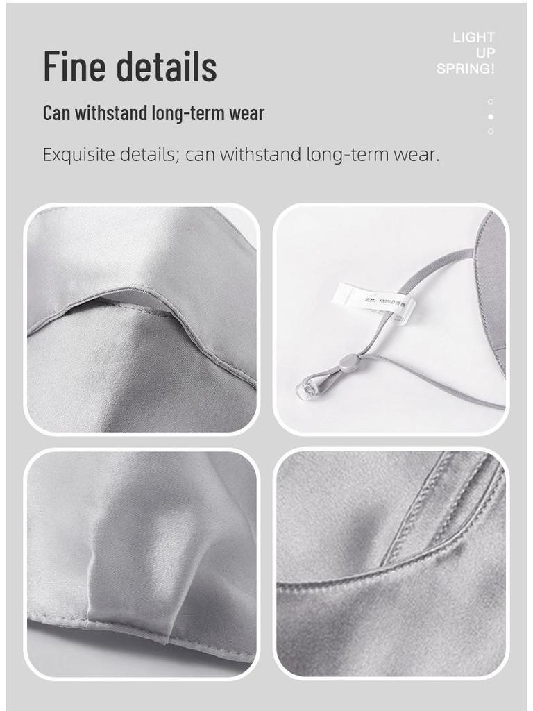 Women's Mulberry Silk UV Protection Face Mask - Breathable, Dustproof, Cycling-Friendly with Sunshade Eye Corner Protection