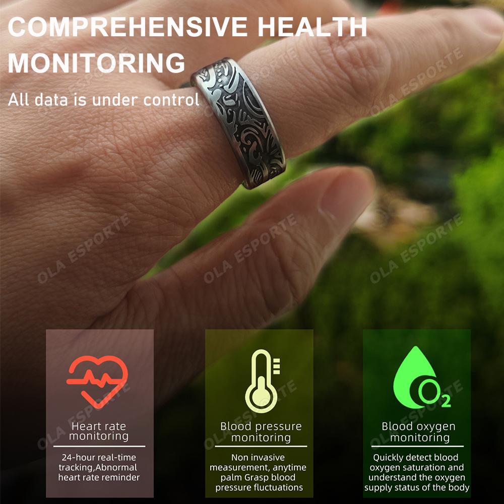 Smart Ring Heart Rate Blood Pressure Blood Oxygen Sleep Monitoring Step Counting Activity Tracking Family Friends Sharing Ring