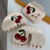 Fruit Cherry Hair Claw Rhinestone Large Shark Clip Temperament Acetic Acid Crab Clip  Girl