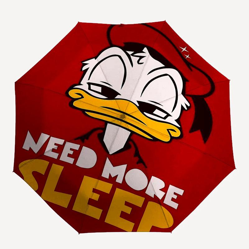 1pc Donald Duck Need More Sleep Automatic Open/Close Umbrella with 8-Rib Windproof Canopy10208