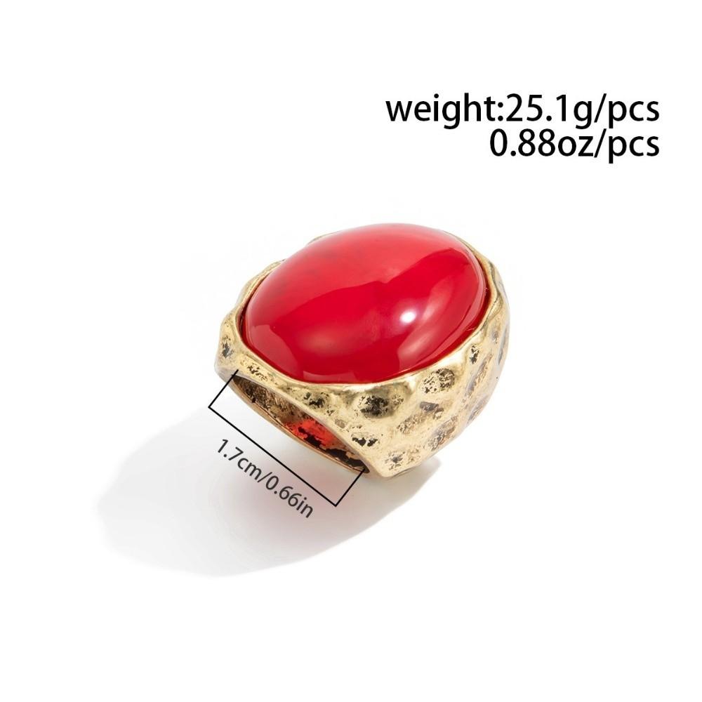 Fashion Geometric Resin Dangle Earrings Vintage Trend Vintage Red Stud Earrings Sweet Elegant Oval Earrings for New Year Party