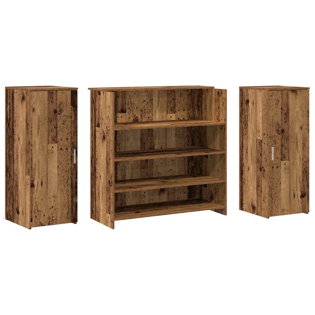 Biurko Recepcyjne Stare Drewno 180X50X103,5 Cm Drewno Klejone