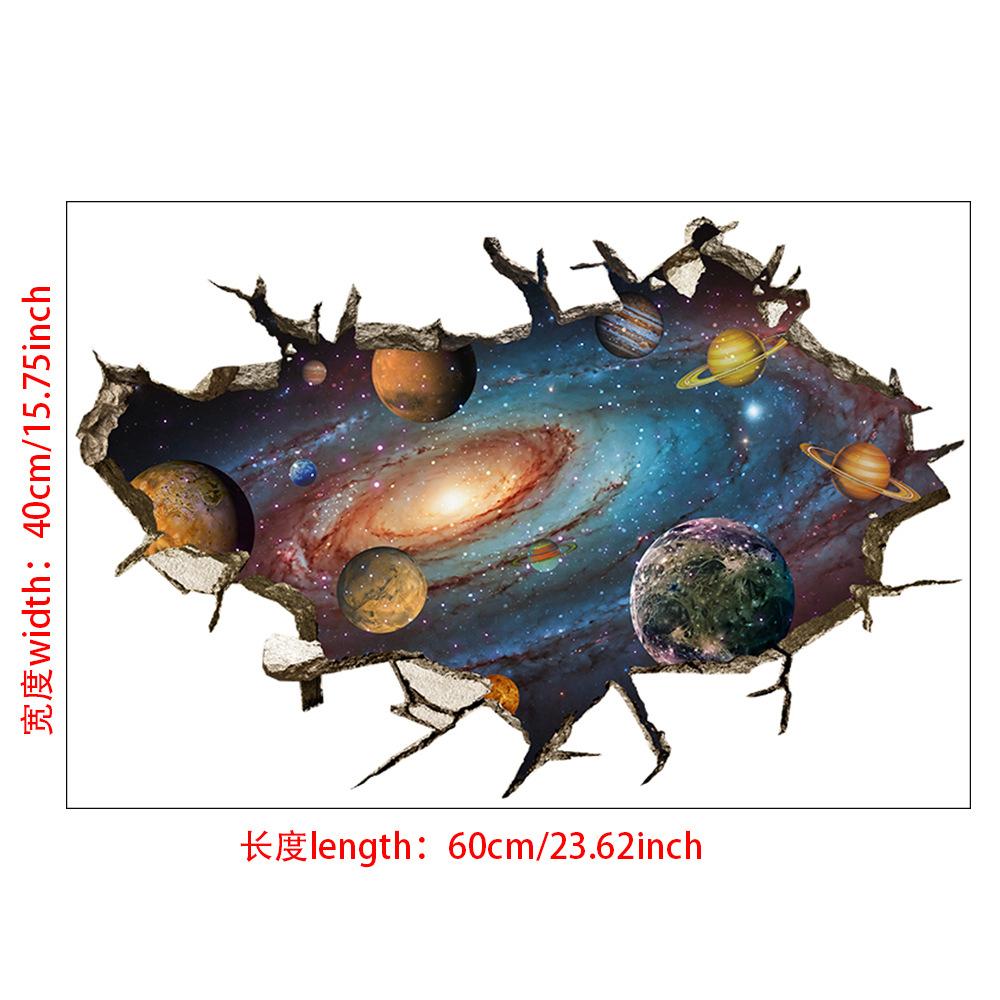 3D Self-adhesive Tearable Wall Starry Sky Universe Planet World Ceiling Living Room Decorative Wall Sticker